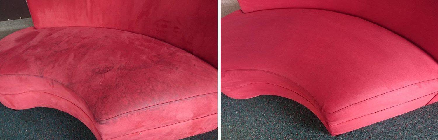 Commercial sofa cleaning: before and after